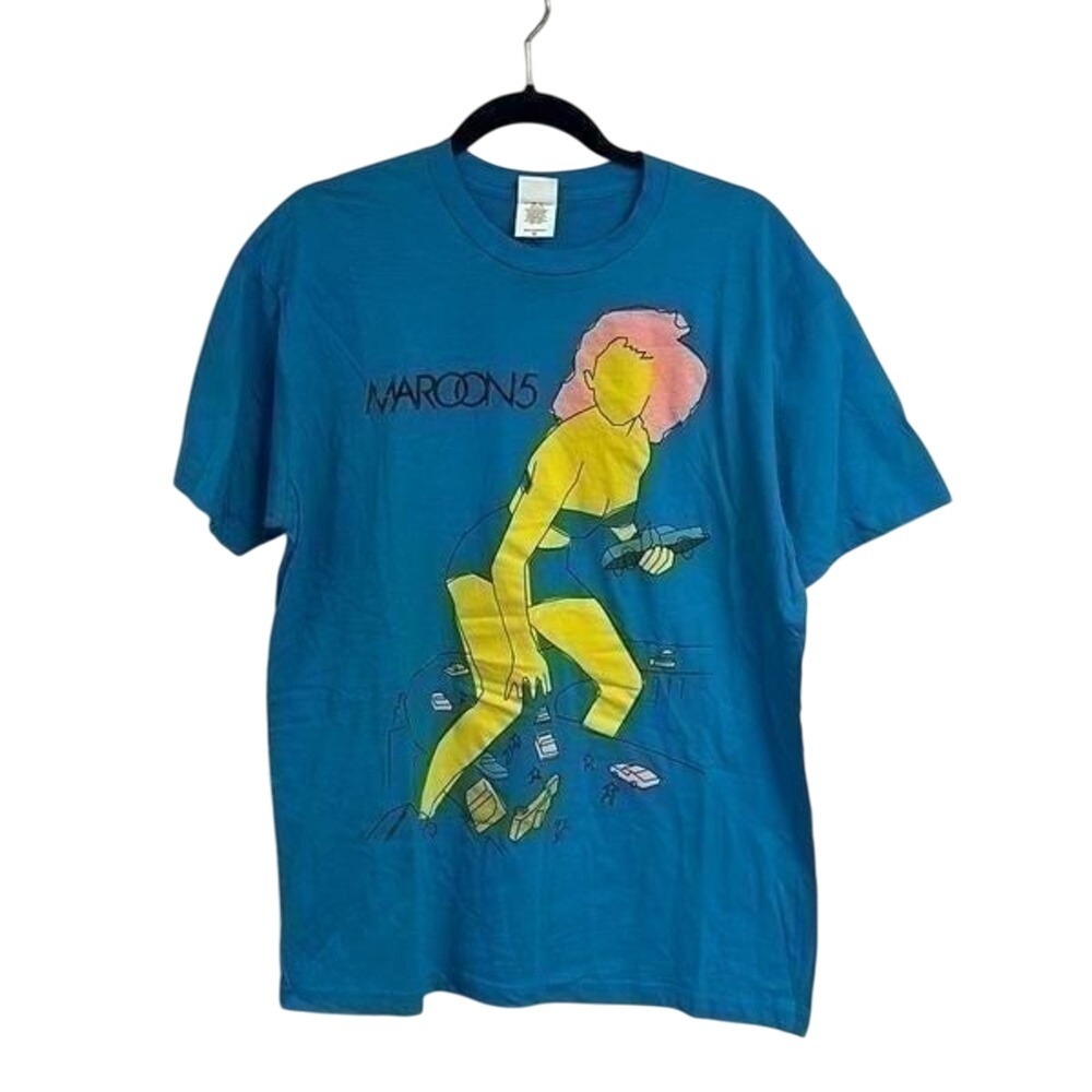 Maroon‎ 5 Attack Of The 50-Foot Woman Men's Blue Short Sleeves Shirt XL
